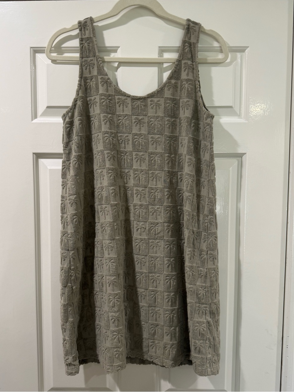 Rylee + Cru Grey Terry Tank Dress | Palm Check size Small - Picture 3 of 6